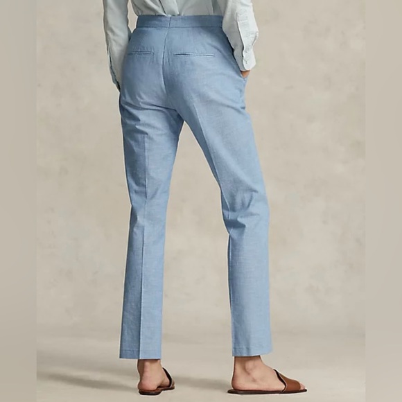 Polo Ralph Lauren Chambray Kick-Flare Crop 💯% cotton Pant , Size 6. - Picture 3 of 10